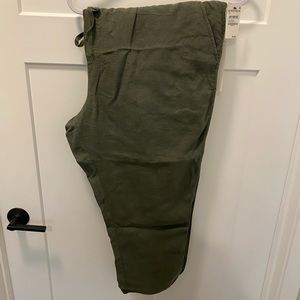 Green Linen Pants